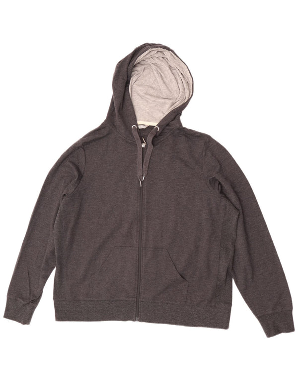 Maglione con cappuccio e zip da donna Marks & Spencer UK 22 3XL Cotone grigio