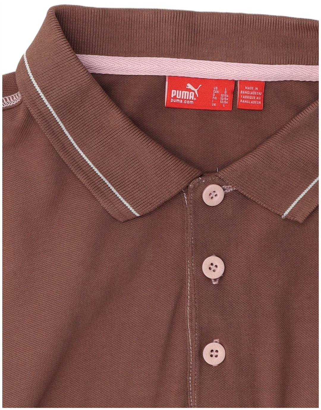 Polo da uomo Puma Large in cotone marrone