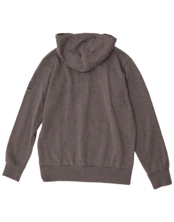 Maglione con cappuccio grafico Penn-Rich da donna Woolrich grande in cotone grigio