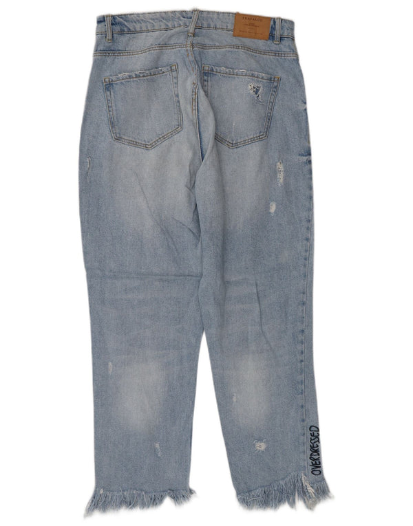 Jeans corti Zara da donna Trafaluc con grafica invecchiata W30 L25 Blu