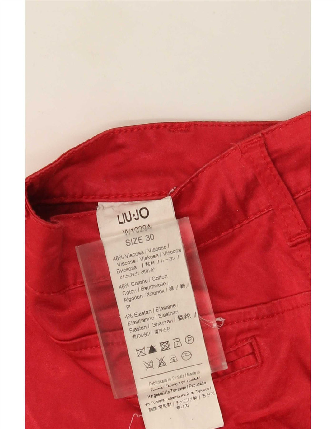 Pantaloni Cropped Slim Donna Liu Jo W30 L25 Rosso Viscosa