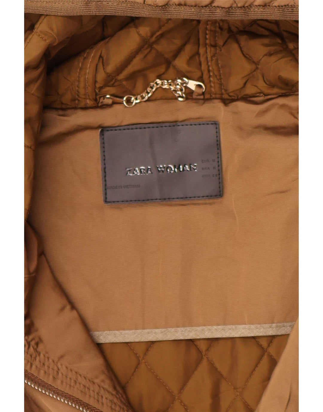 Giacca trapuntata con cappuccio da donna Zara UK 12 Beige medio