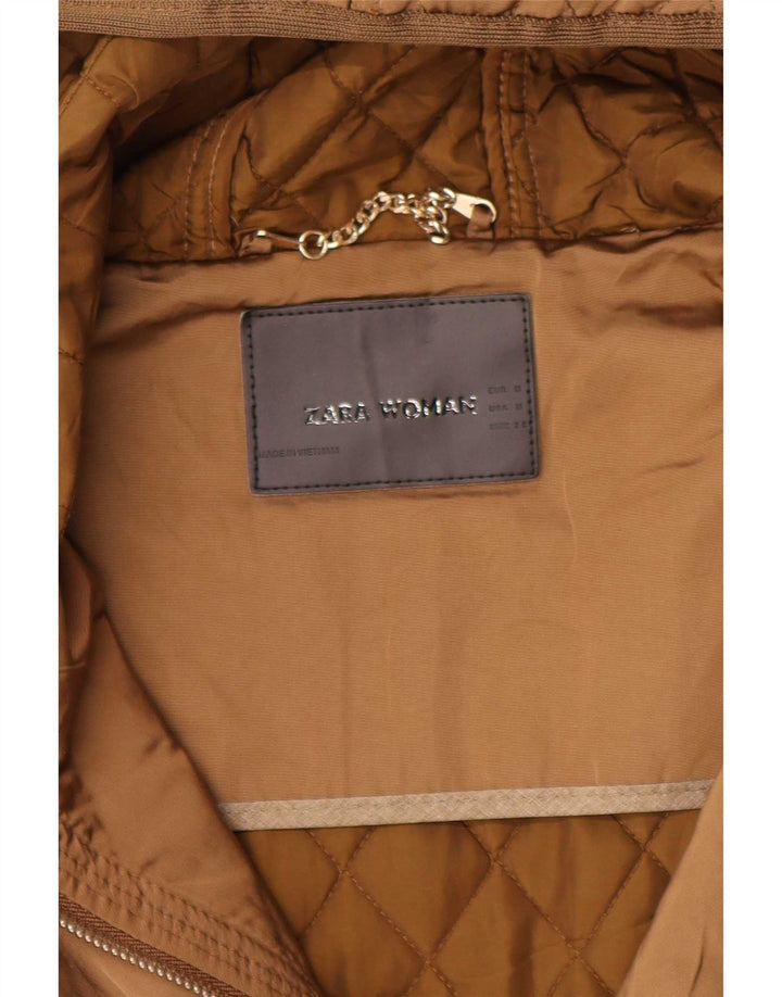 Giacca trapuntata con cappuccio da donna Zara UK 12 Beige medio