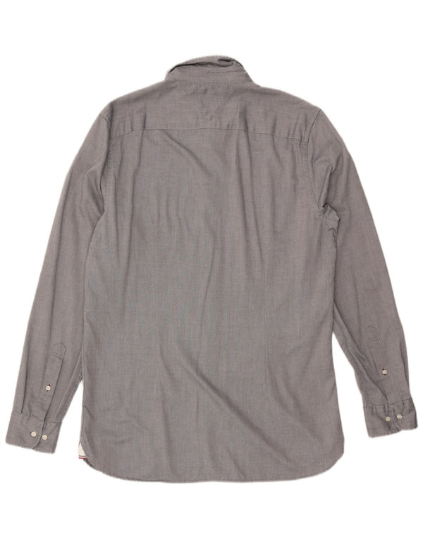 TOMMY HILFIGER Camicia slim fit da uomo grande in cotone grigio