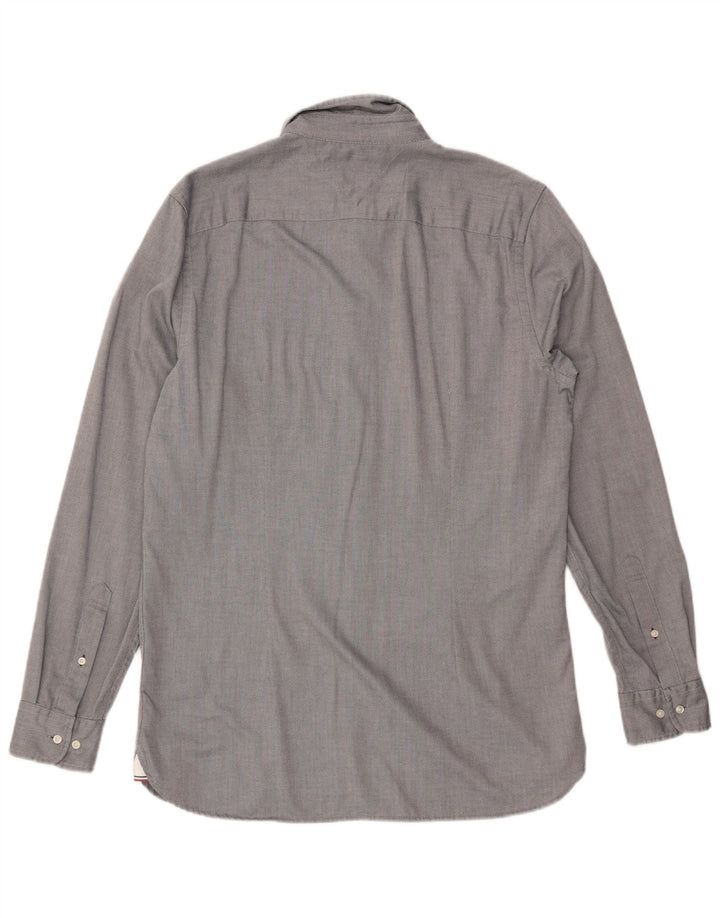 TOMMY HILFIGER Camicia slim fit da uomo grande in cotone grigio