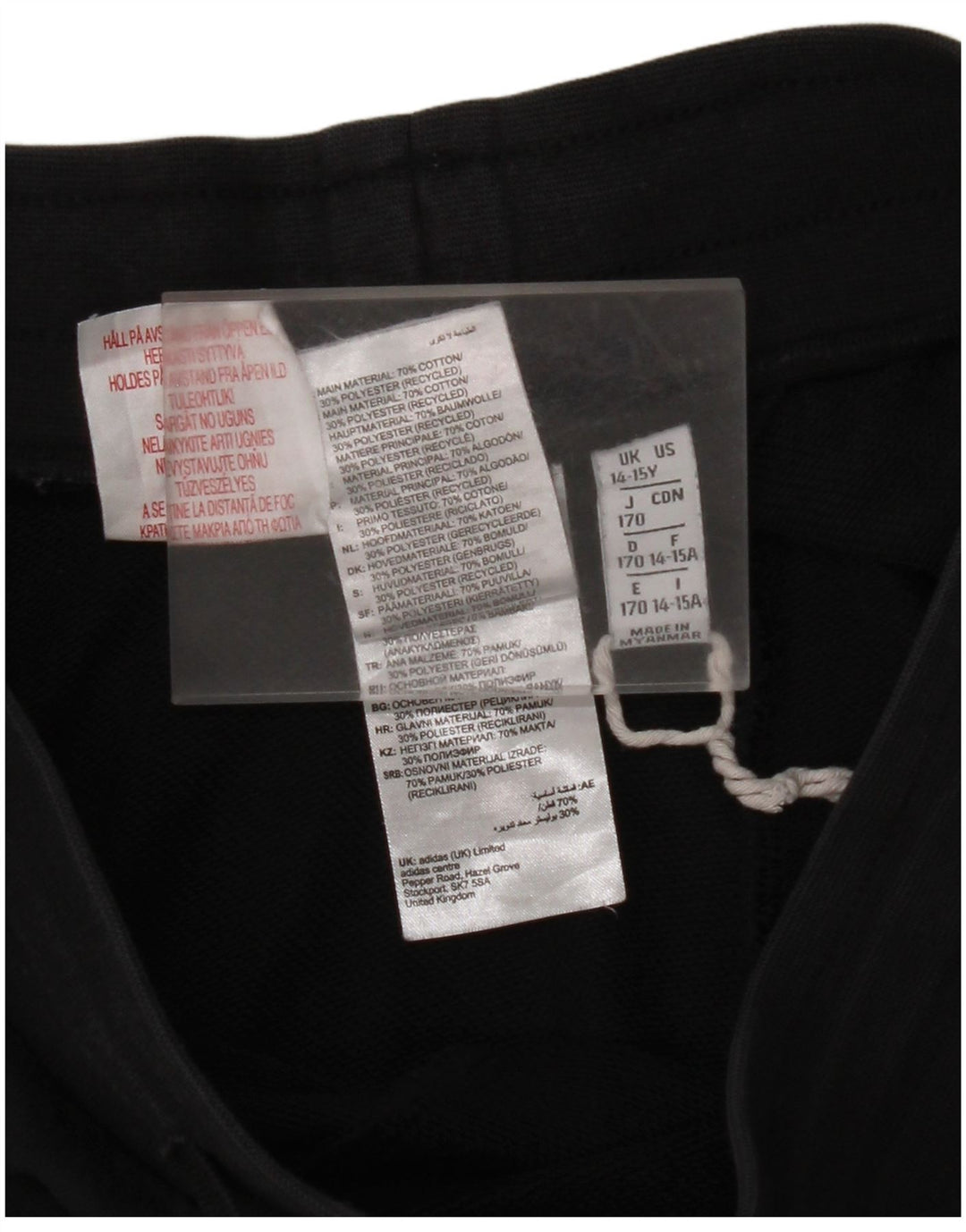 Pantaloni della tuta da ragazzo ADIDAS Joggers 14-15 anni in cotone nero