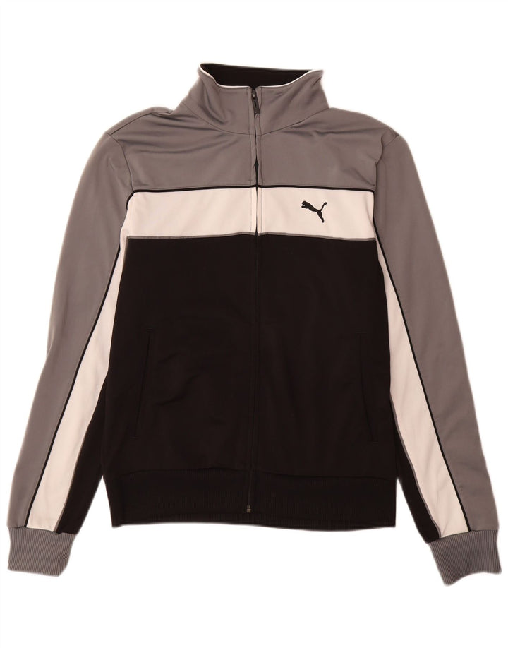 Giacca da ginnastica da uomo Puma Small in poliestere color block nero