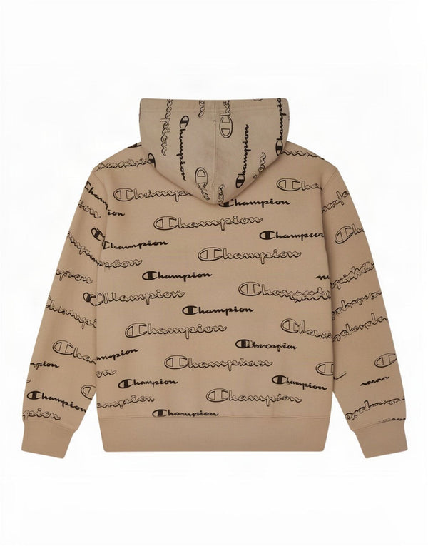 Maglione con cappuccio grafico da ragazzo Champion 11-12 anni grande in cotone bianco sporco