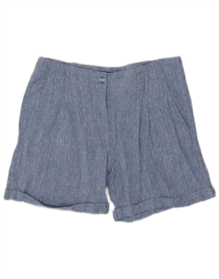 Pantaloncini chino pegged da donna Marks & Spencer UK 12 medi W32 blu geometrici