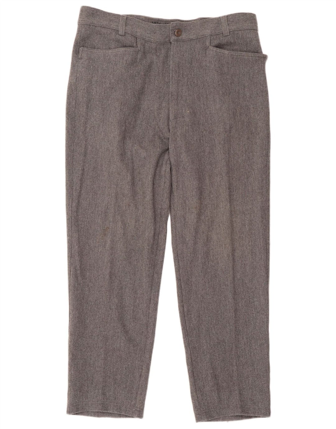 Pantaloni da abito dritti da uomo Versace IT 52 XL W38 L29 Lana grigia