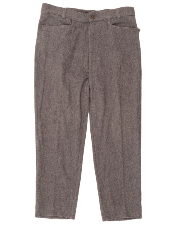 Pantaloni da abito dritti da uomo Versace IT 52 XL W38 L29 Lana grigia
