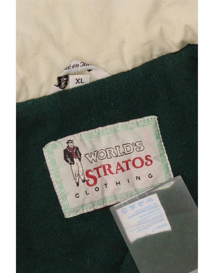 Giacca a vento con cappuccio da uomo Stratos UK 42 XL Cotone bianco