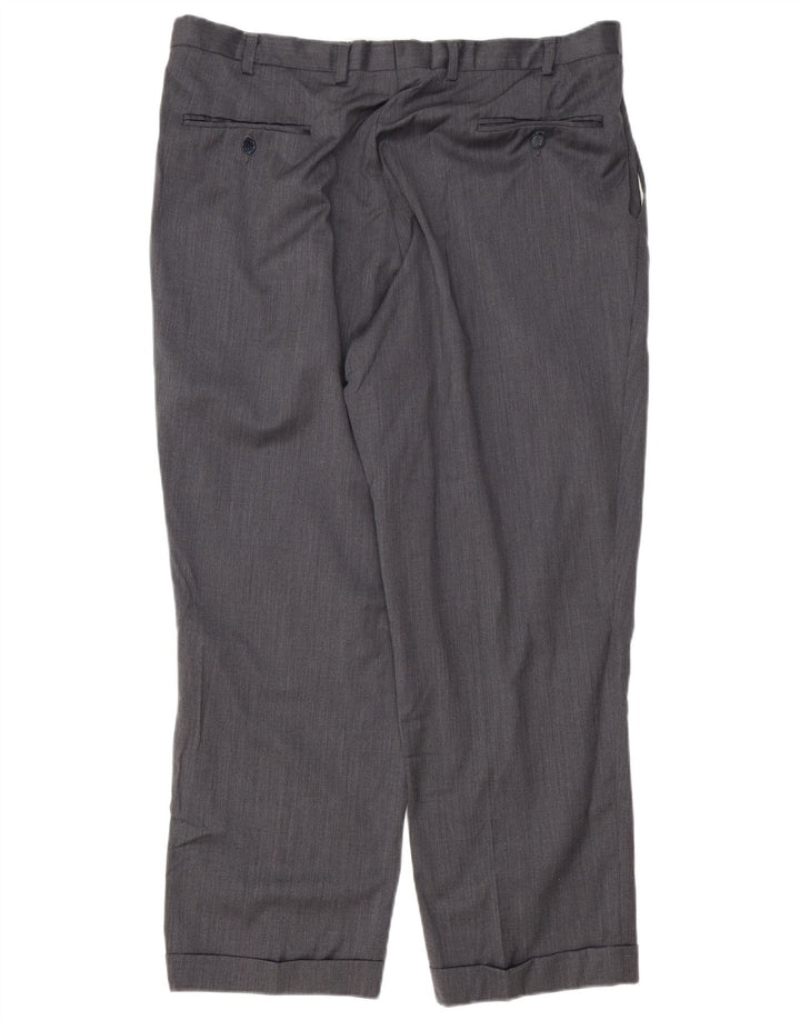 Pantaloni da abito con pegging da uomo IZOD W38 L29 in lana grigia