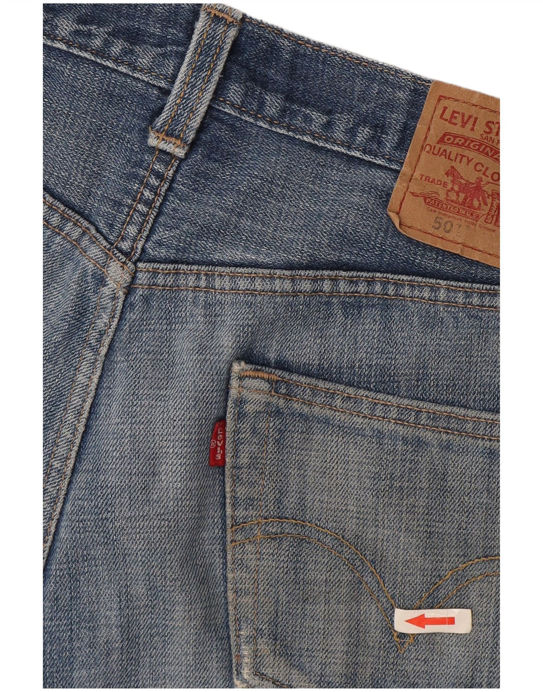 Pantaloncini Levi's da donna 501 in denim invecchiato W30 cotone blu medio
