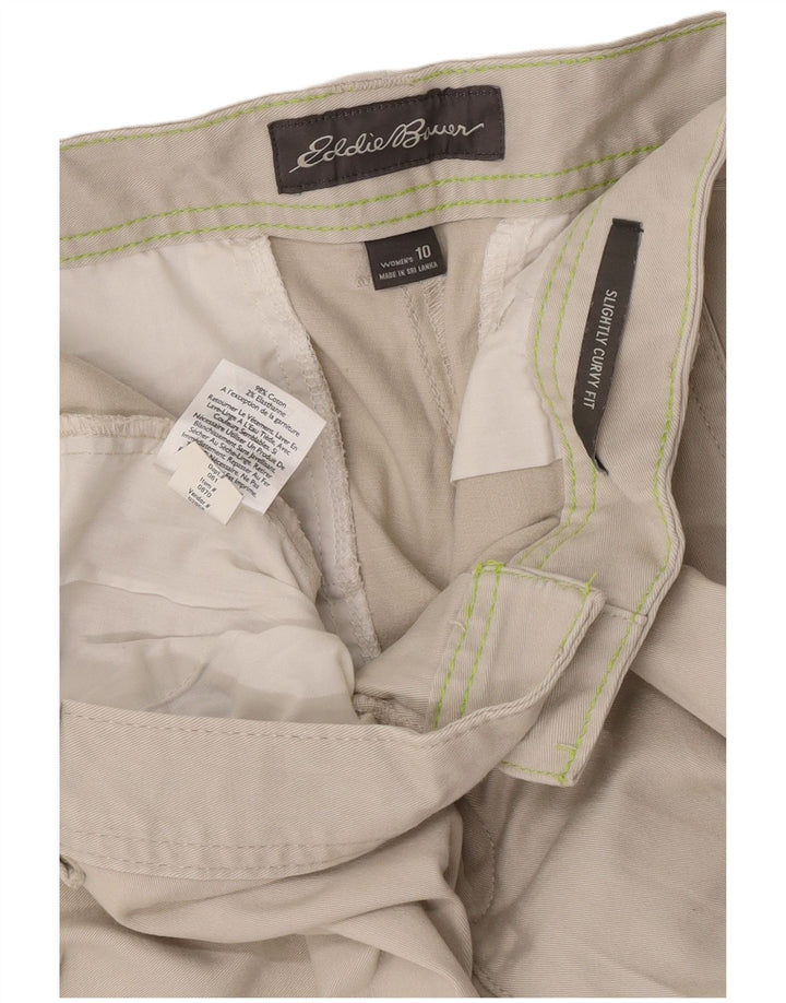 Pantaloncini chino leggermente curvy da donna Eddie Bauer US 10 Large W32 Cotone Beige