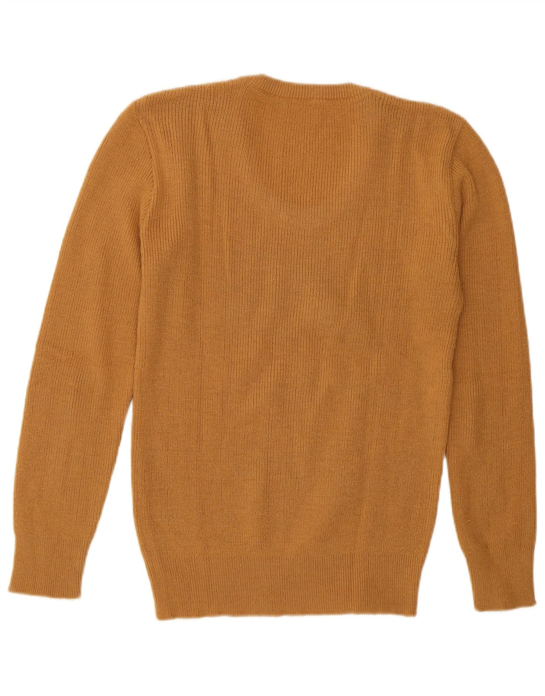 Maglione maglione girocollo da donna vintage UK 12 Marrone medio geometrico