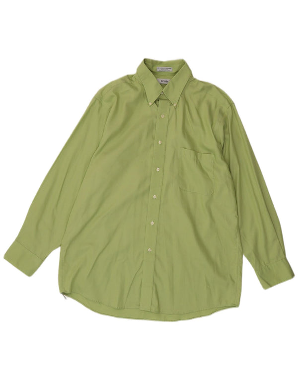 Camicia Izod da uomo vestibilità regolare taglia 16 grande cotone verde