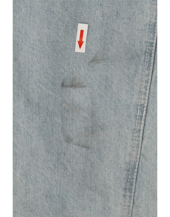 Giacca di jeans vintage da donna UK 14 grande cotone blu