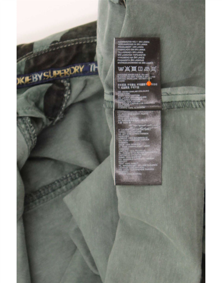 Giacca in denim corto da donna Superdry UK 12 cotone mimetico verde medio
