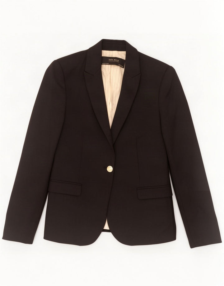 Giacca blazer a 1 bottone da donna Zara UK 10 piccola nera