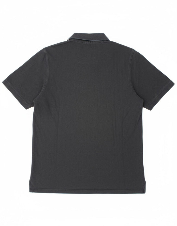 ADIDAS Mens Polo Shirt Medium Black Cotton