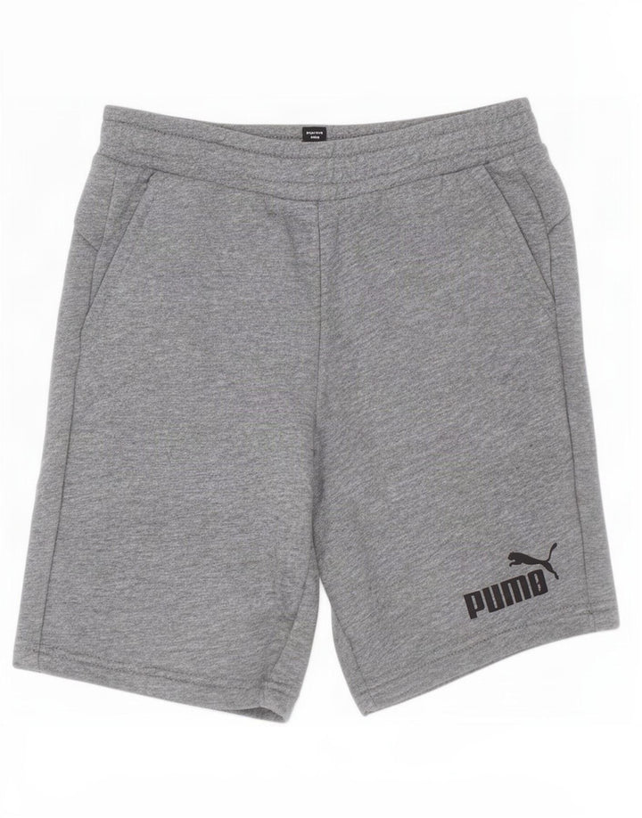 Pantaloncini sportivi Puma da bambino 7-8 anni in cotone grigio screziato