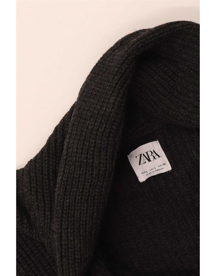 Maglione cardigan da uomo Zara grande grigio