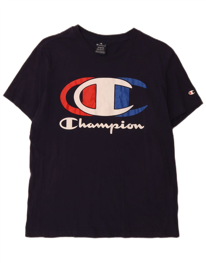 T-shirt grafica da uomo Champion Top medio blu navy