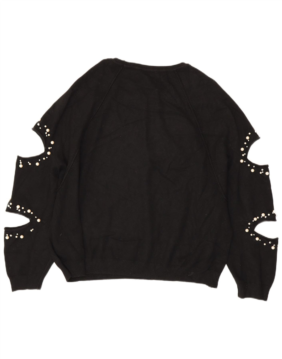 Maglione ZARA da donna oversize con scollo a barca UK 14 medio nero