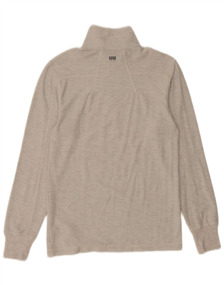 Top con zip da uomo G-Star a maniche lunghe in cotone chiazzato grigio piccolo