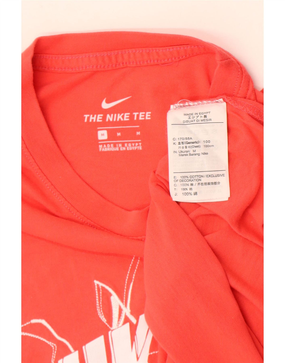 T-shirt grafica da uomo Nike Top in cotone arancione medio