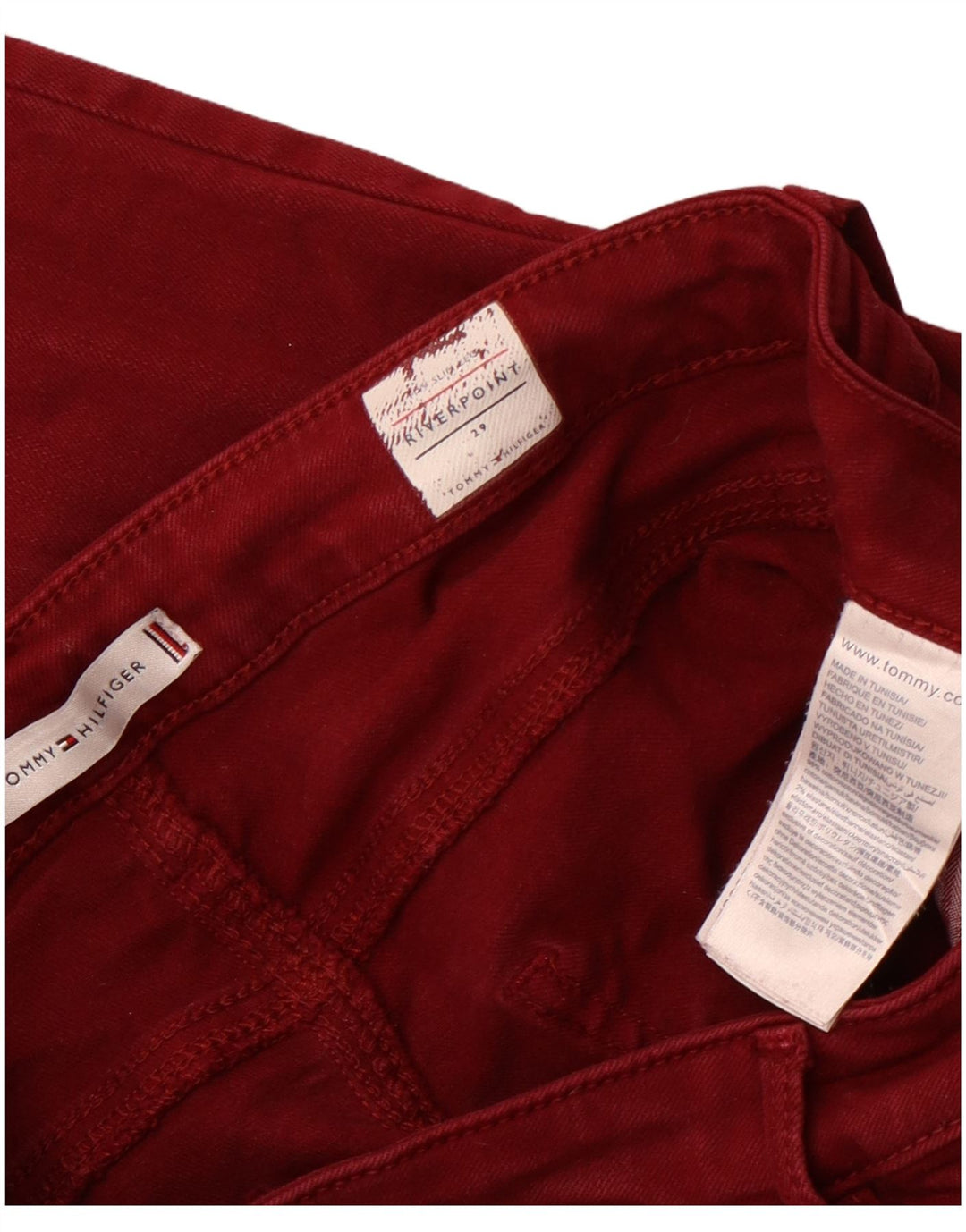 TOMMY HILFIGER Jeans skinny Riverpoint da donna W29 L28 cotone bordeaux