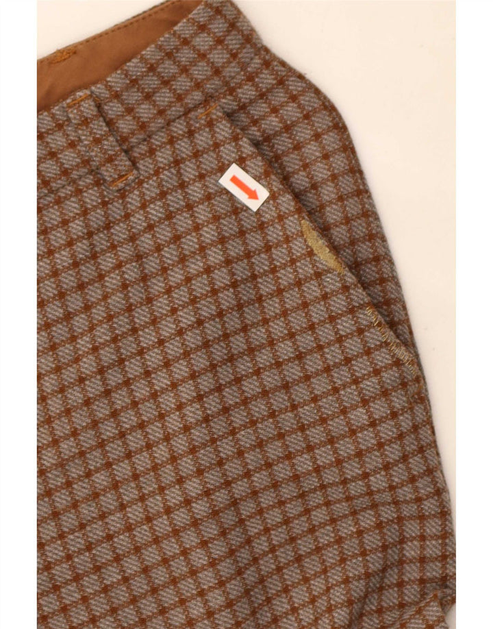 Pantaloni chino slim da donna Pinko W26 L26 poliestere a quadri marroni