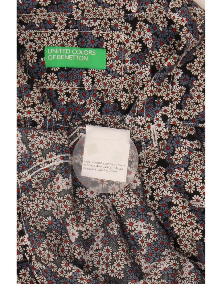 BENETTON Camicia a maniche corte da uomo in cotone floreale medio multicolore