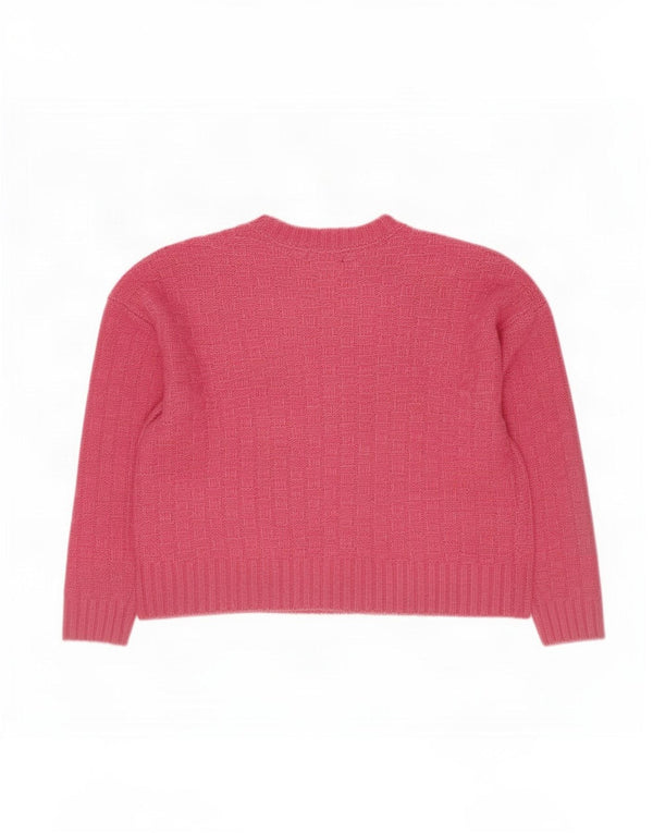 Maglione oversize con scollo a V da donna Marks & Spencer UK 18 XL Rosa