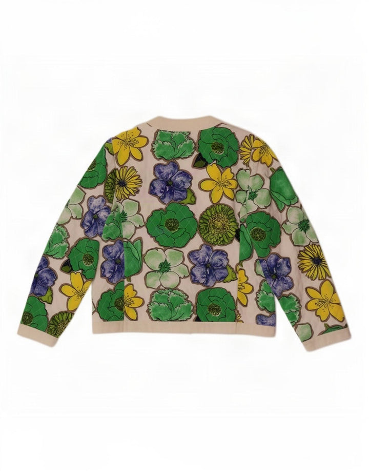 Giacca blazer vintage da donna a 6 bottoni IT 42 medio floreale multicolore