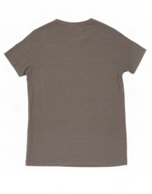T-shirt grafica da donna Trussardi Jeans Top UK 14 Modale chiazzato grigio medio