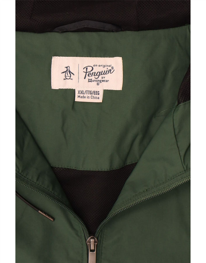 Giacca antipioggia da uomo con cappuccio Penguin UK 44 2XL Verde poliammide