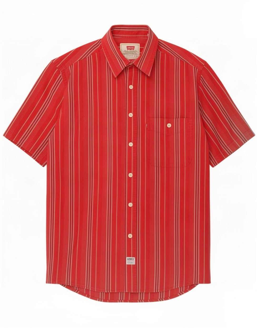 Camicia a maniche corte da uomo Levi's piccola in cotone a righe rosse