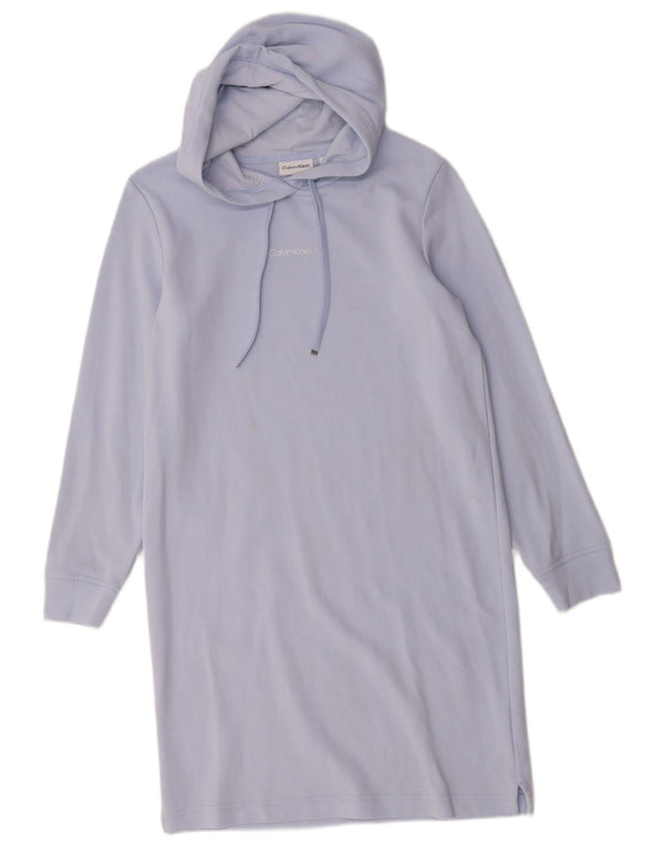 Abito con cappuccio oversize da donna Calvin Klein UK 10 piccolo cotone viola
