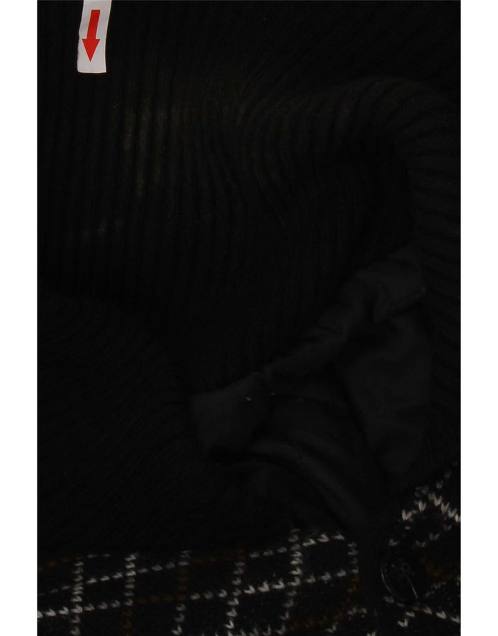 Maglione cardigan da uomo Finnegan grande acrilico nero Fair Isle