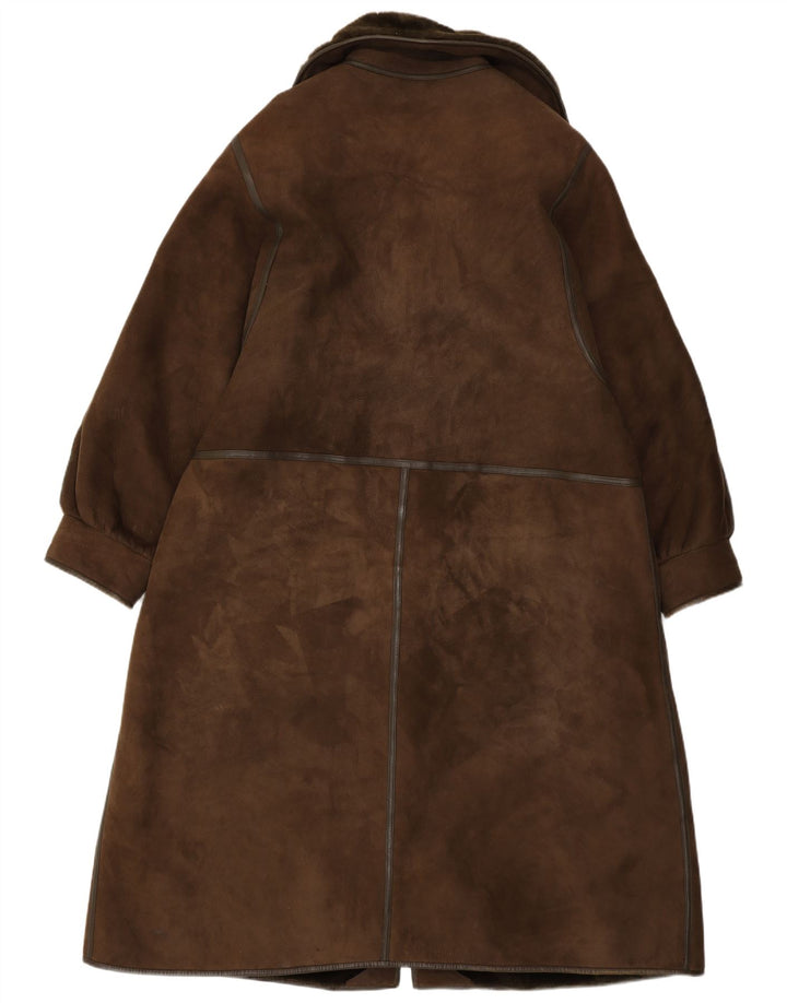 Cappotto in montone shearling vintage da donna IT 50 XL Shearling marrone