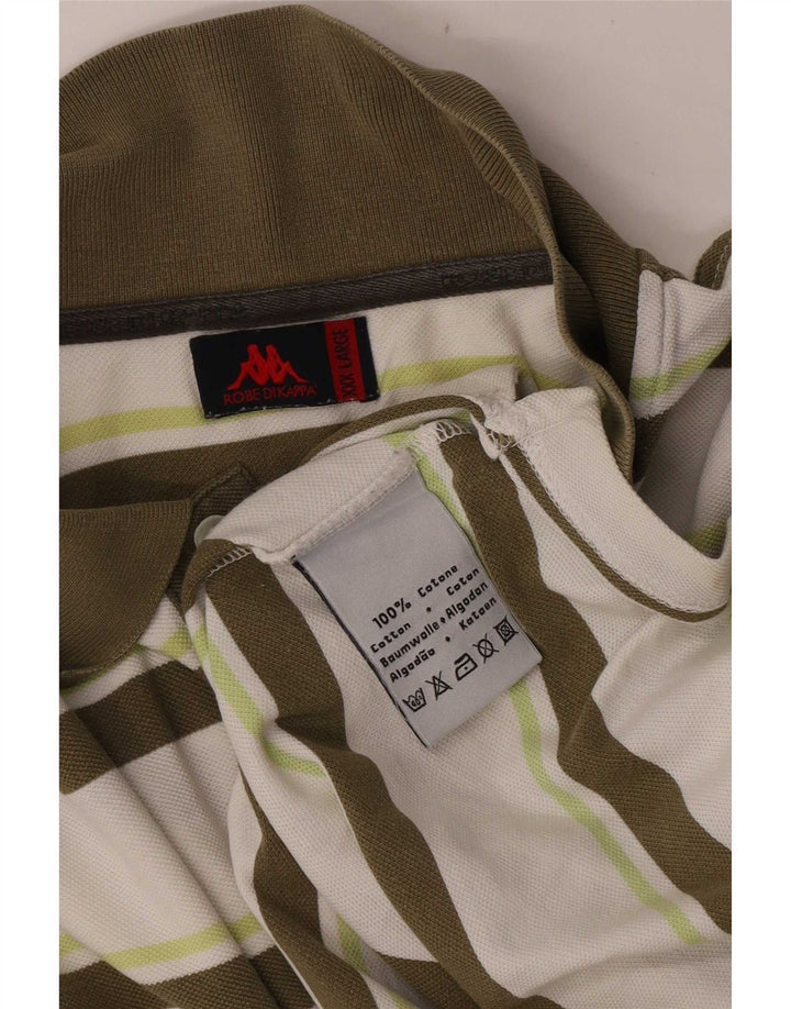 Polo Kappa Uomo 3XL Cotone Rigato Bianco