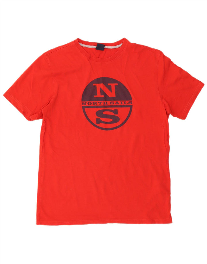 T-shirt grafica da uomo con vestibilità regolare North Sails in cotone rosso medio