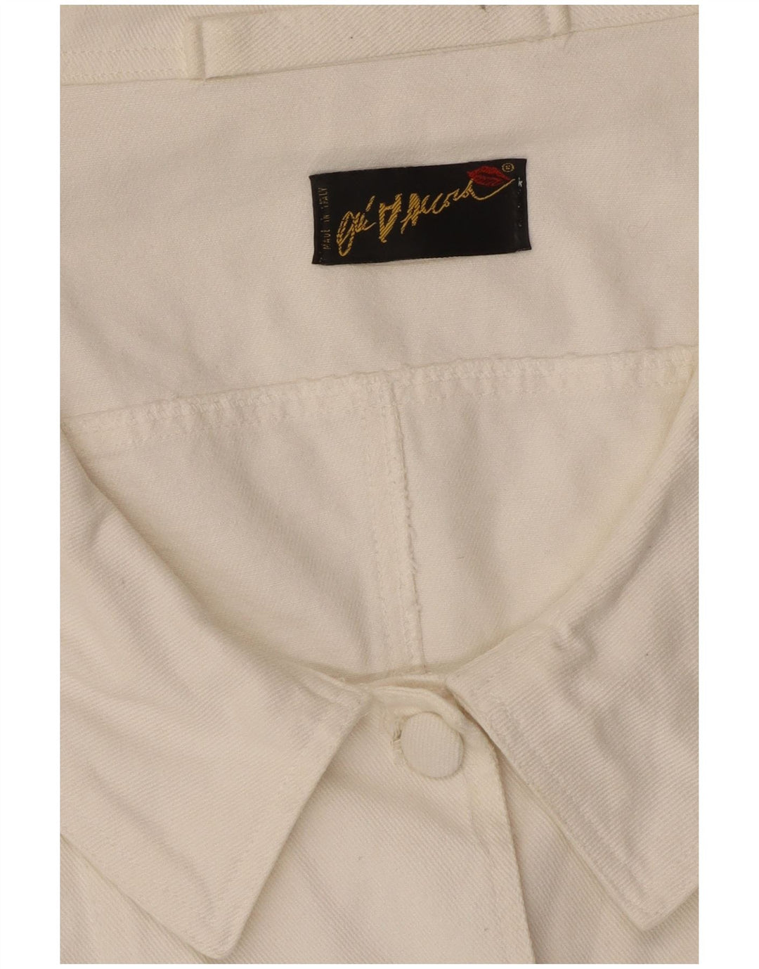 Camicetta vintage da donna a maniche corte UK 12 bianca media