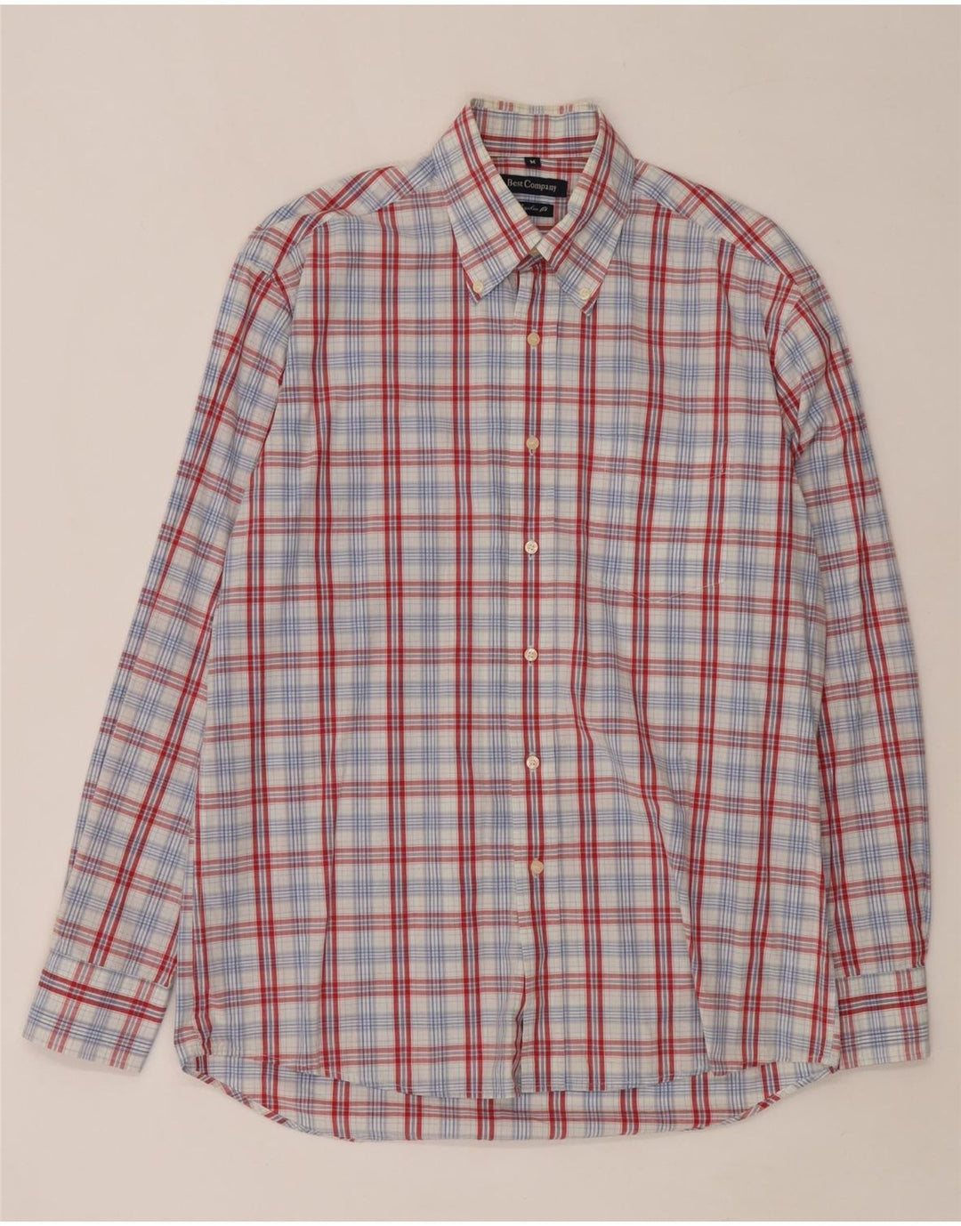 BEST COMPANY Camicia da uomo vestibilità regolare a quadri rossi medi