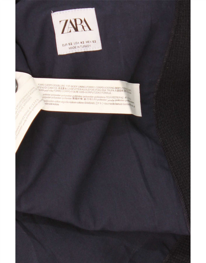 Giacca blazer da uomo a 2 bottoni Zara EU 52 grande poliestere blu navy