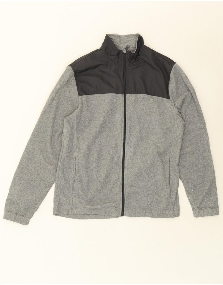 STARTER Mens Fleece Jacket UK 38/40 Medium Grey Colourblock Polyester Vintage Starter and Second-Hand Starter from Messina Hembry 