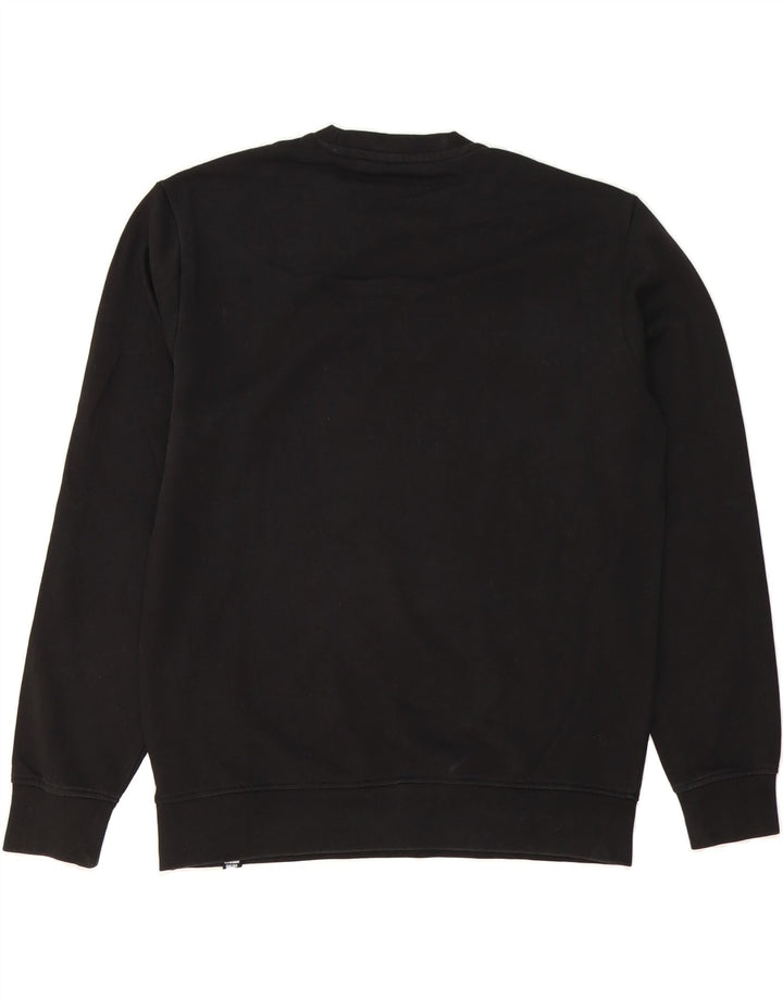 ELLESSE Mens Graphic Sweatshirt Jumper Medium Black Striped Cotton Vintage Ellesse and Second-Hand Ellesse from Messina Hembry 