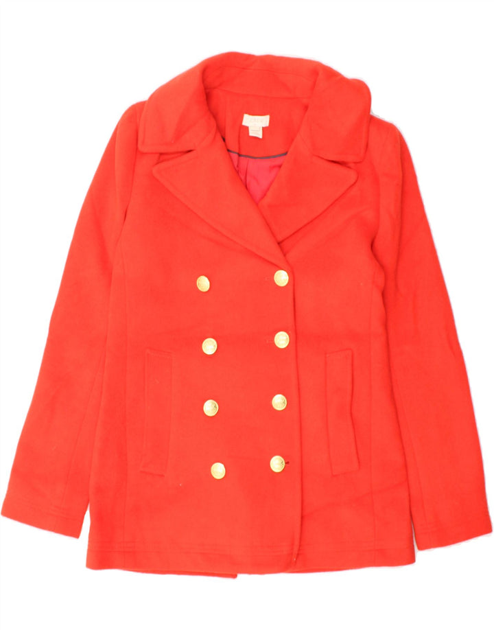 J. CREW Womens Loose Fit Double Breasted Coat US 0 XS Red Polyester Vintage J. Crew and Second-Hand J. Crew from Messina Hembry 